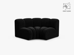MODUL CANAPEA LUPIN, 185 CM, NEGRU, CU TAPITERIE DIN TEXTIL CATIFEA VENUS, MICADONI