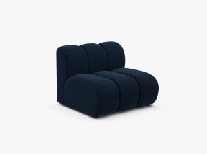 MODUL CANAPEA LUPIN, 90 CM, ALBASTRU ROYAL, CU TAPITERIE DIN TEXTIL CATIFEA SALVADOR, MICADONI - Img 2