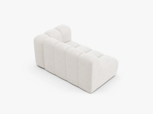 MODUL CANAPEA LUPIN, PE DREAPTA, 144 CM, ALB, CU TAPITERIE DIN TEXTIL BOUCLE BALOO, MICADONI - Img 3