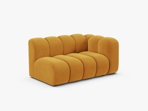 MODUL CANAPEA LUPIN, PE DREAPTA, 144 CM, GALBEN, CU TAPITERIE DIN TEXTIL CATIFEA VENUS, MICADONI - Img 2