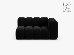 MODUL CANAPEA LUPIN, PE DREAPTA, 144 CM, NEGRU, CU TAPITERIE DIN TEXTIL CATIFEA VENUS, MICADONI