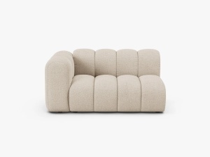 MODUL CANAPEA LUPIN, PE STANGA, 144 CM, BEJ, CU TAPITERIE DIN TEXTIL BOUCLE BALOO, MICADONI