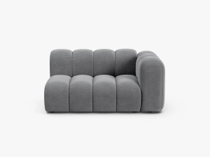 MODUL CANAPEA LUPIN, PE STANGA, 144 CM, GRI, CU TAPITERIE DIN TEXTIL CATIFEA SALVADOR, MICADONI