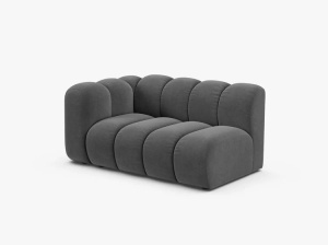 MODUL CANAPEA LUPIN, PE STANGA, 144 CM, GRI, CU TAPITERIE DIN TEXTIL CATIFEA VENUS, MICADONI - Img 2