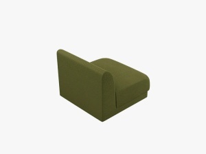 MODUL CANAPEA MILEY, CU SPATAR, VERDE MASLINIU INCHIS, CU TAPITERIE DIN TEXTIL BOUCLE BALOO, MICADONI - Img 4