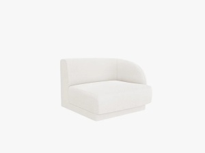 MODUL CANAPEA MILEY, PE DREAPTA, ALB, CU TAPITERIE DIN TEXTIL BOUCLE BALLO, MICADONI - Img 2