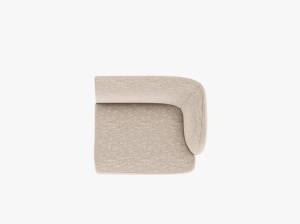 MODUL CANAPEA MILEY, PE DREAPTA, BEJ, CU TAPITERIE DIN TEXTIL CHENILLE HAGA, MICADONI - Img 4