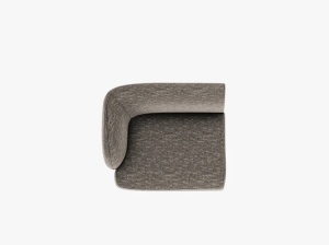 MODUL CANAPEA MILEY, PE STANGA, GRI, CU TAPITERIE DIN TEXTIL CHENILLE HAGA, MICADONI - Img 4