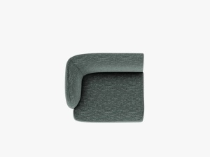 MODUL CANAPEA MILEY, PE STANGA, VERDE BENZINA, CU TAPITERIE DIN TEXTIL CHENILLE HAGA, MICADONI - Img 4