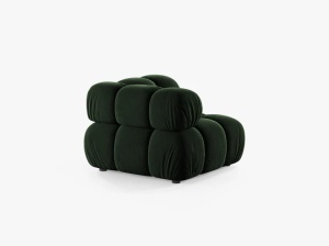MODUL COLTAR BELLIS, VERDE SMARALD, CU TAPITERIE DIN CATIFEA VENUS, MICADONI - Img 3