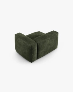 MODUL COLTAR/CANAPEA MARTINA, 120X120 CM, PE DREAPTA, ADANCIME SCAUN 90 CM, VERDE, TAPITAT CU TAPITERIE DIN TEXTIL CATIFEAA VOGUE, MICADONI - Img 3