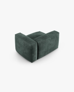 MODUL COLTAR/CANAPEA MARTINA, 120X120 CM, PE DREAPTA, ADANCIME SCAUN 90 CM, VERDE MUSCHI, TAPITAT CU TAPITERIE DIN TEXTIL CATIFEAA VOGUE, MICADONI - Img 3