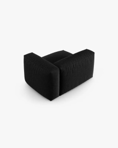 MODUL COLTAR/CANAPEA MARTINA, 120X120 CM, PE DREAPTA, ADANCIME SCAUN 90 CM, NEGRU, TAPITAT CU TAPITERIE DIN TEXTIL STRUCTURAT BOSTON, MICADONI - Img 3