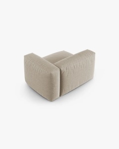 MODUL COLTAR/CANAPEA MARTINA, 120X120 CM, PE DREAPTA, ADANCIME SCAUN 90 CM, BEJ DESCHIS, TAPITAT CU TAPITERIE DIN TEXTIL STRUCTURAT BOSTON, MICADONI - Img 3