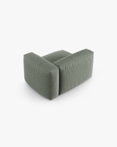 MODUL COLTAR/CANAPEA MARTINA, 120X120 CM, PE DREAPTA, ADANCIME SCAUN 90 CM, VERDE MUSCHI, TAPITAT CU TAPITERIE DIN TEXTIL STRUCTURAT BOSTON, MICADONI - Img 3