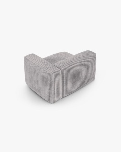 MODUL COLTAR/CANAPEA MARTINA, 120X120 CM, PE DREAPTA, ADANCIME SCAUN 90 CM, GRI DESCHIS,, TAPITAT CU TAPITERIE DIN TEXTIL CORDOI TILIA, MICADONI - Img 3