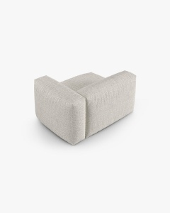 MODUL COLTAR/CANAPEA MARTINA, 120X120 CM, PE DREAPTA, ADANCIME SCAUN 90 CM, MELANJ GRI BEJ, TAPITAT CU TAPITERIE DIN TEXTIL CORDOI TILIA, MICADONI - Img 3