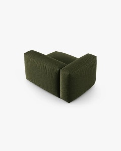 MODUL COLTAR/CANAPEA MARTINA, 120X120 CM, PE STANGA, ADANCIME SCAUN 90 CM, VERDE, TAPITAT CU TAPITERIE DIN TEXTIL STRUCTURAT BOSTON, MICADONI - Img 3