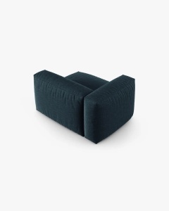 MODUL COLTAR/CANAPEA MARTINA, 120X120 CM, PE STANGA, ADANCIME SCAUN 90 CM, BLUE JEANS, TAPITAT CU TAPITERIE DIN TEXTIL STRUCTURAT BOSTON, MICADONI - Img 3