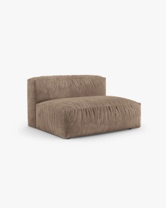 MODUL COLTAR/CANAPEA MARTINA, 120X160 CM, PE DREAPTA, ADANCIME SCAUN 90 CM, BEJ INCHIS, TAPITAT CU TAPITERIE DIN TEXTIL CATIFEA VOGUE, MICADONI - Img 2