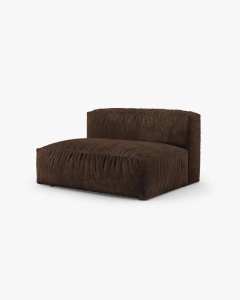 MODUL COLTAR/CANAPEA MARTINA, 120X160 CM, PE STANGA, ADANCIME SCAUN 90 CM, CIOCOLATIU, TAPITAT CU TAPITERIE DIN TEXTIL CATIFEA VOGUE, MICADONI - Img 2