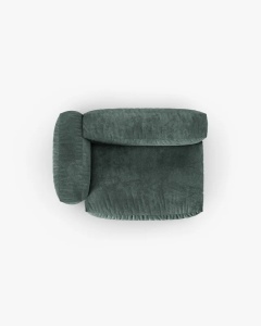 MODUL COLTAR/CANAPEA MARTINA, 120X160 CM, PE STANGA, ADANCIME SCAUN 90 CM, VERDE MUSCHI, TAPITAT CU TAPITERIE DIN TEXTIL CATIFEA VOGUE, MICADONI - Img 4