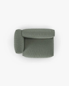 MODUL COLTAR/CANAPEA MARTINA, 120X160 CM, PE STANGA, ADANCIME SCAUN 90 CM, VERDE MUSCHI, TAPITAT CU TAPITERIE DIN TEXTIL STRUCTURAT BOSTON, MICADONI - Img 4