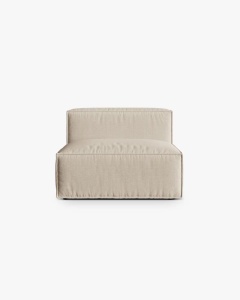 MODUL COLTAR/CANAPEA NURIA BEJ, 100X110 CM, TAPITAT CU TAPITERIE DIN TEXTIL STRUCTURAT LIBERTY, MICADONI