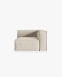 MODUL COLTAR/CANAPEA NURIA BEJ, 110X110 CM, TAPITAT CU TAPITERIE DIN TEXTIL STRUCTURAT LIBERTY, MICADONI