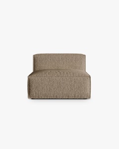 MODUL COLTAR/CANAPEA NURIA CAPPUCCINO, 100X110 CM, TAPITAT CU TAPITERIE DIN TEXTIL BOUCLE MONET, MICADONI