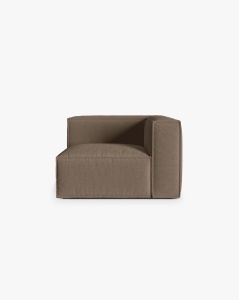 MODUL COLTAR/CANAPEA NURIA CAPPUCCINO, 110X110 CM, TAPITAT CU TAPITERIE DIN TEXTIL STRUCTURAT LIBERTY, MICADONI