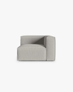MODUL COLTAR/CANAPEA NURIA GRI DESCHIS, 110X110 CM, TAPITAT CU TAPITERIE DIN TEXTIL STRUCTURAT LIBERTY, MICADONI