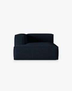 MODUL COLTAR/CANAPEA NURIA MELANJ VERDE MUSCHI, PE DREAPTA, 147X127 CM, TAPITAT CU TAPITERIE DIN TEXTIL CATIFEA PARIS, MICADONI