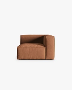 MODUL COLTAR/CANAPEA NURIA MIERE, 110X110 CM, TAPITAT CU TAPITERIE DIN TEXTIL STRUCTURAT LIBERTY, MICADONI
