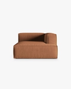MODUL COLTAR/CANAPEA NURIA MIERE, PE DREAPTA, 147X127 CM, TAPITAT CU TAPITERIE DIN TEXTIL CATIFEA PARIS, MICADONI