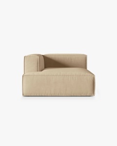 MODUL COLTAR/CANAPEA NURIA NUD, PE STANGA, 147X127 CM, TAPITAT CU TAPITERIE DIN TEXTIL CATIFEA PARIS, MICADONI