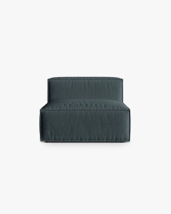MODUL COLTAR/CANAPEA NURIA PETROL INCHIS, 100X110 CM, TAPITAT CU TAPITERIE DIN TEXTIL STRUCTURAT LIBERTY, MICADONI