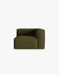 MODUL COLTAR/CANAPEA NURIA VERDE MUSCHI, 110X110 CM, TAPITAT CU TAPITERIE DIN TEXTIL STRUCTURAT LIBERTY, MICADONI