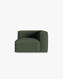 MODUL COLTAR/CANAPEA NURIA VERDE MUSCHI, 110X110 CM, TAPITAT CU TAPITERIE DIN TEXTIL STRUCTURAT LIBERTY, MICADONI
