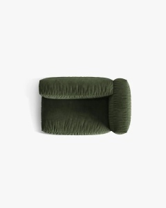 MODUL COTIERA CANAPEA/COLTAR MARTINA, 160X106 CM, PE DREAPTA, VERDE, TAPITAT CU TAPITERIE DIN TEXTIL CATIFEA VOGUE, MICADONI - Img 4