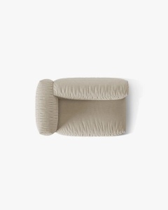 MODUL COTIERA CANAPEA/COLTAR MARTINA, 160X106 CM, PE STANGA, BEJ DESCHIS, TAPITAT CU TAPITERIE DIN TEXTIL STRUCTURAT BOSTON, MICADONI - Img 4