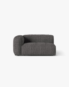 MODUL COTIERA CANAPEA/COLTAR MARTINA, 160X106 CM, PE STANGA, GRI ANTRACIT, TAPITAT CU TAPITERIE DIN TEXTIL BOUCLE MONET, MICADONI