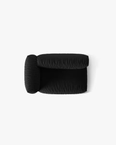 MODUL COTIERA CANAPEA/COLTAR MARTINA, 160X106 CM, PE STANGA, NEGRU, TAPITAT CU TAPITERIE DIN TEXTIL STRUCTURAT BOSTON, MICADONI - Img 4