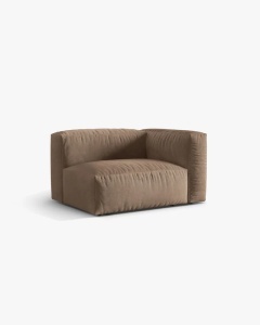MODUL LATERAL PENTRU CANAPEA MARTINA, PE DREAPTA, BEJ INCHIS, TAPITAT CU TAPITERIE DIN TEXTIL CATIFEA VOGUE, MICADONI - Img 2