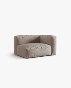 MODUL LATERAL PENTRU CANAPEA MARTINA, PE DREAPTA, BEJ INCHIS, TAPITAT CU TAPITERIE DIN TEXTIL STRUCTURAT BOSTON, MICADONI - Img 2
