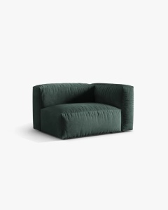 MODUL LATERAL PENTRU CANAPEA MARTINA, PE DREAPTA, VERDE MUSCHI, TAPITAT CU TAPITERIE DIN TEXTIL CATIFEA VOGUE, MICADONI - Img 2