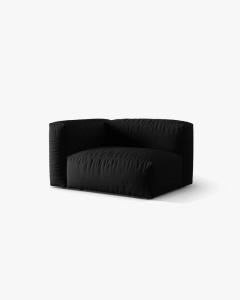 MODUL LATERAL PENTRU CANAPEA MARTINA, PE STANGA, NEGRU, TAPITAT CU TAPITERIE DIN TEXTIL STRUCTURAT BOSTON, MICADONI - Img 2