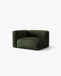 MODUL LATERAL PENTRU CANAPEA MARTINA, PE STANGA, VERDE, TAPITAT CU TAPITERIE DIN TEXTIL CATIFEA VOGUE, MICADONI - Img 2