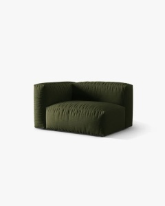 MODUL LATERAL PENTRU CANAPEA MARTINA, PE STANGA, VERDE, TAPITAT CU TAPITERIE DIN TEXTIL STRUCTURAT BOSTON, MICADONI - Img 2