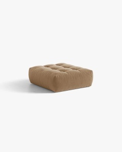 MODUL POUF CANAPEA BLOOM, BEJ MIGDALA, 107X99 CM, CU TAPITERIE DIN TEXTIL CATIFEA CASINO, MICADONI - Img 2